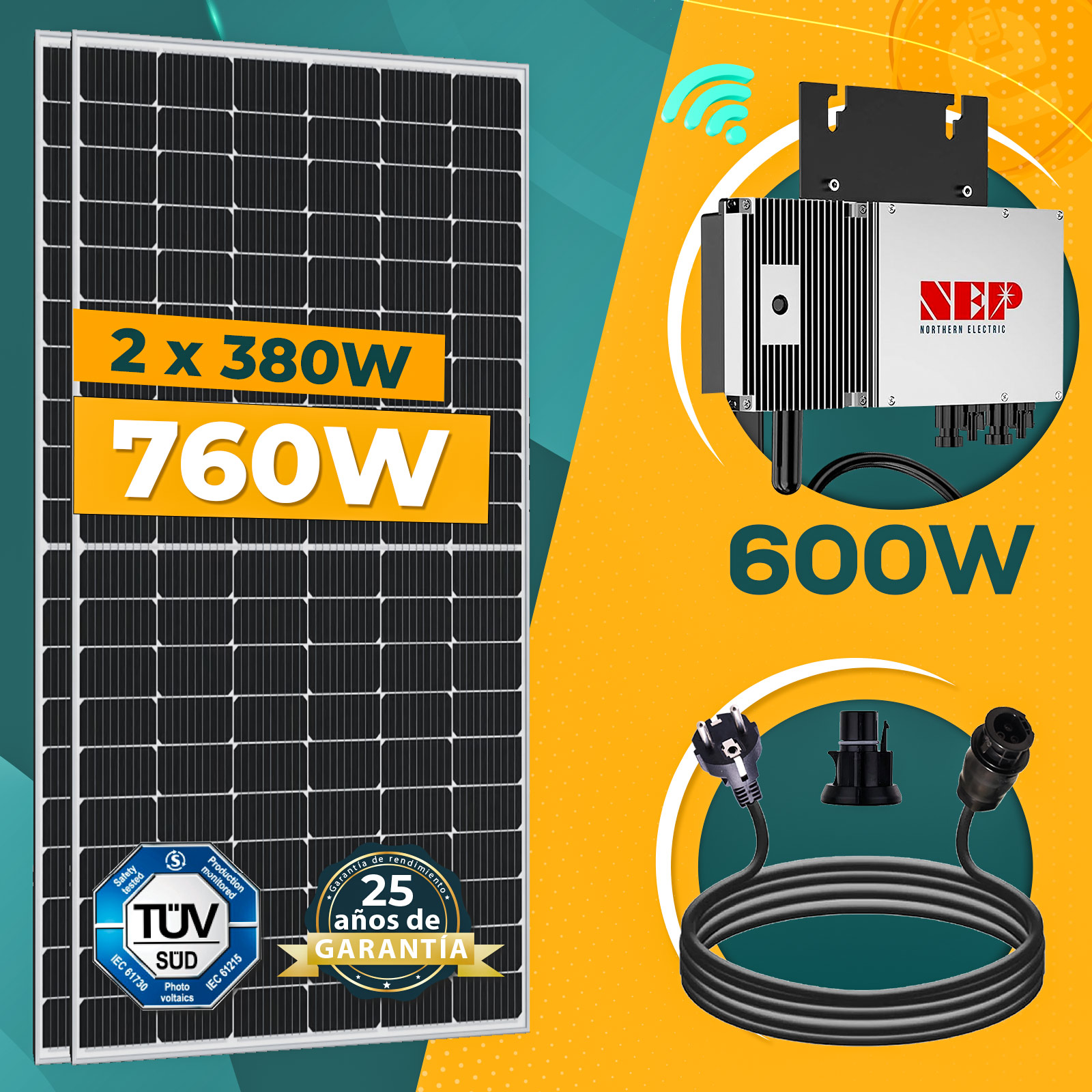 Kit solar 1800w + Microinversor 2000w - Fotovoltaica Solar